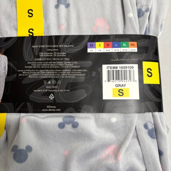 NWT Disney Women's Silky Stretch Fleece 2-Piece Pajama Set - Picture 3 of 3